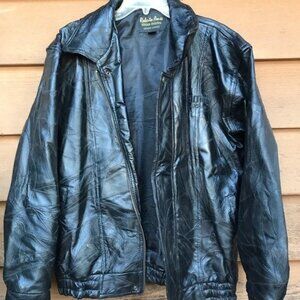 Vintage Harrah’s Casino Laughlin NV Leather Jacket Embroidered Bomber Biker Jack